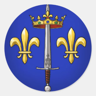 Sticker Rond Heraldique de Jeanne d'Arc Jeanne d'Arc