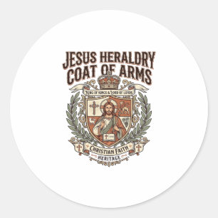 Sticker Rond Héraldique de Jésus Blason Héraldique de Jésus Bla