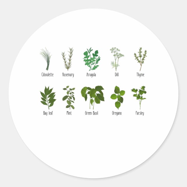 Sticker Rond Herbes Botaniques Herbalist Jardin Cadeau Jardin A (Devant)