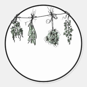 Sticker Rond Herbes du jardin