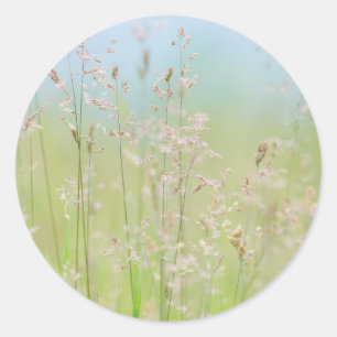 Sticker Rond Herbes en mouvement