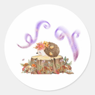 Sticker Rond Hérisson