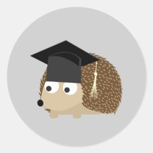 Sticker Rond Hérisson de diplôme
