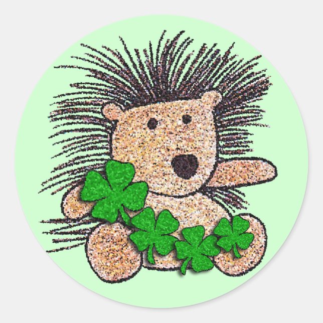 Sticker Rond Hérisson irlandais ! (Devant)