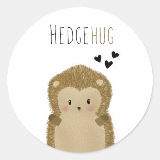 Sticker Rond Hérisson mignon donnant accolade