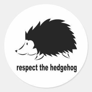 Sticker Rond Hérisson - Respectez le Hérisson