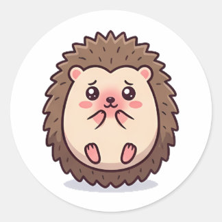Sticker Rond Hérisson Timide