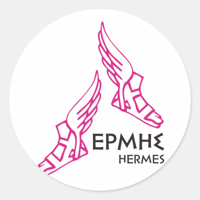 Sticker Rond Hermes / Ermis - Un des 12 dieux grecs (Devant)