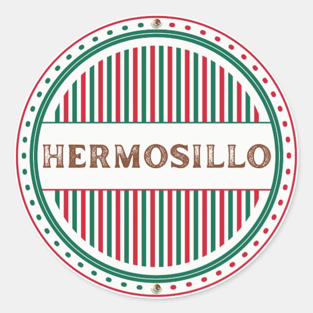 Sticker Rond Hermosillo City Pride Emblem – Mexican Identity (Devant)