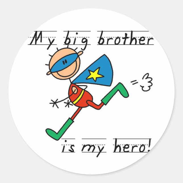 Sticker Rond Hero Big Brother Tshirts et cadeaux (Devant)
