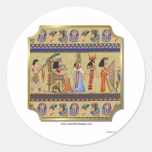 Sticker Rond Héroglyphes égyptiens Vêtements, Cadeaux Objets de (Devant)