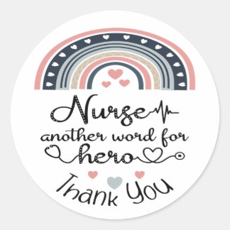 Sticker Rond héroïne infirmière Merci