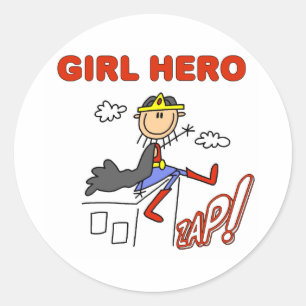 Sticker Rond Héroïne sur Toit