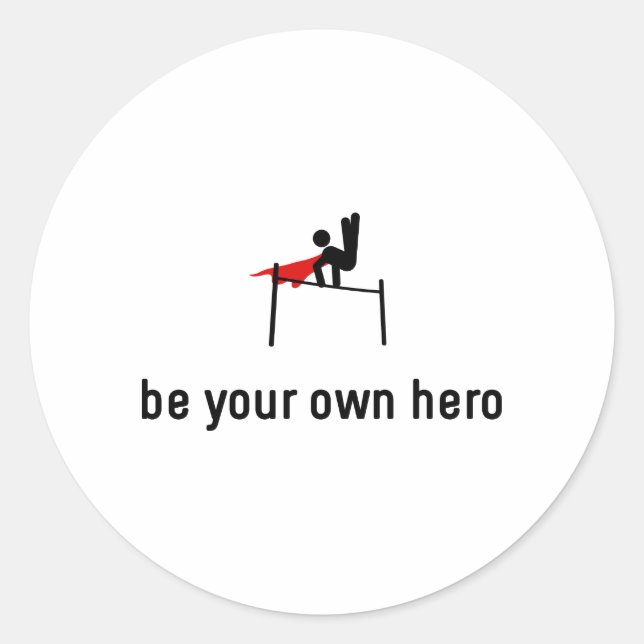 Sticker Rond Héros de barre horizontale gymnastique (Devant)