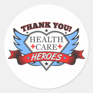 Sticker Rond Héros de la santé Merci