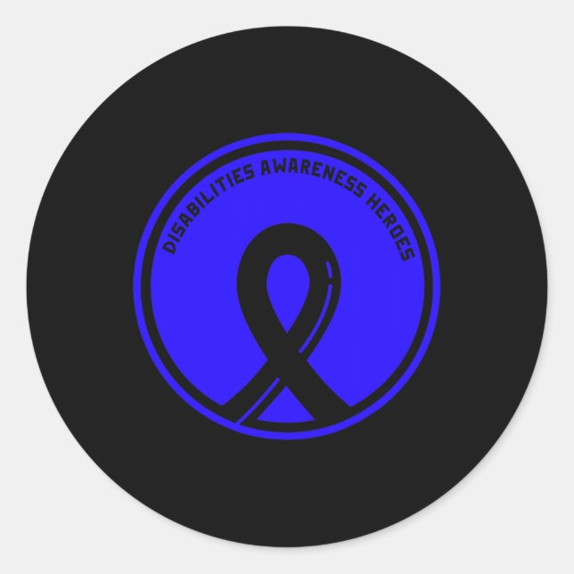 Sticker Rond Héros de la sensibilisation aux handicaps pour la  (Devant)