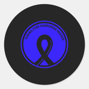 Sticker Rond Héros de la sensibilisation aux handicaps pour la
