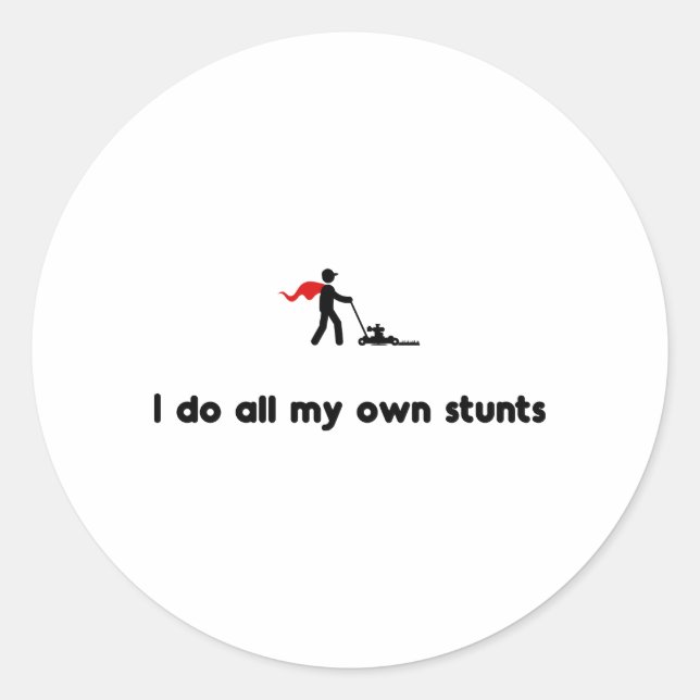 Sticker Rond Héros de tondeuse de pelouse (Devant)