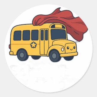 Sticker Rond Héros du bus scolaire
