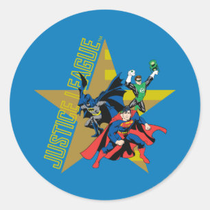 Sticker Rond Héros étoiles de la Ligue de Justice