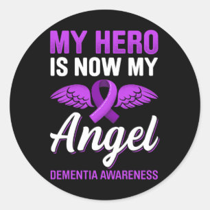 Sticker Rond Héros Mon Ange Démence Sensibilisation Alzheimer