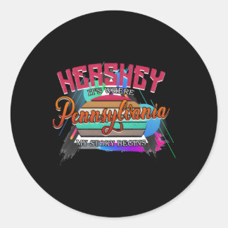 Sticker Rond Hershey Pennsylvania Pa Sports établis