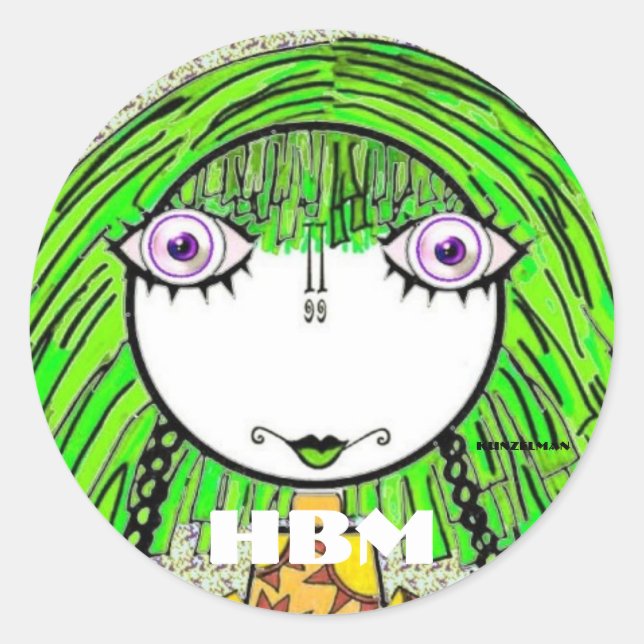 STICKER ROND HESTER BESSIE RENCONTRE LES BÂTIMENTS (Devant)