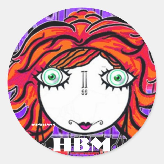 STICKER ROND HESTER BESSIE RENCONTRE LES BÂTIMENTS (Devant)