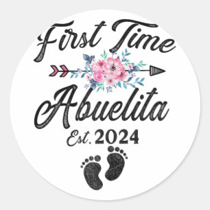 Sticker Rond Heure Abuelita 2024 Fête des mères Bientôt être gr