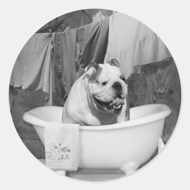 Sticker Rond Heure de bain grand collègue (Devant)