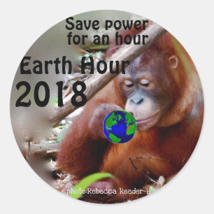 Sticker Rond Heure de conservation de la Terre
