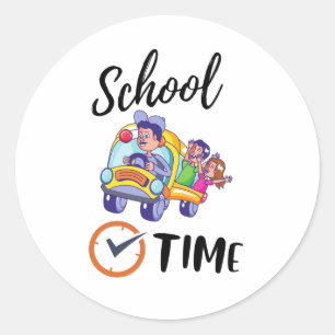 Sticker Rond Heure de l'école