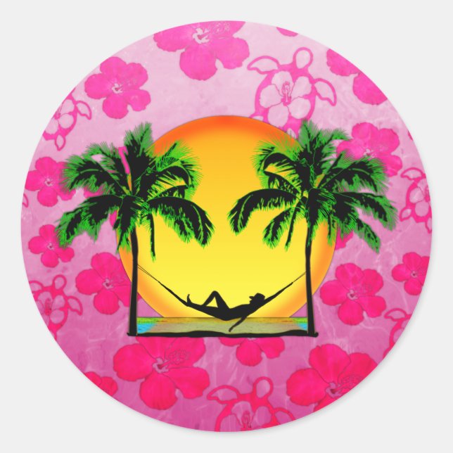 Sticker Rond Heure de l'île (Devant)