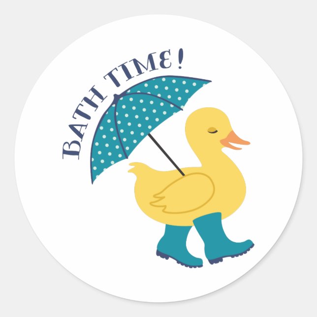 Sticker Rond Heure du bain Canard (Devant)