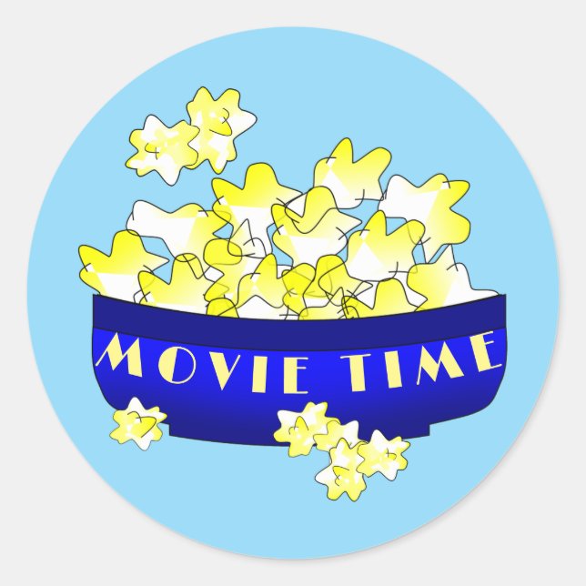 Sticker Rond Heure du film Popcorn (Devant)