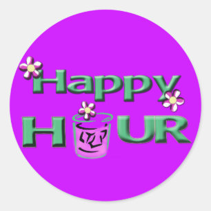 Sticker Rond heure heureuse