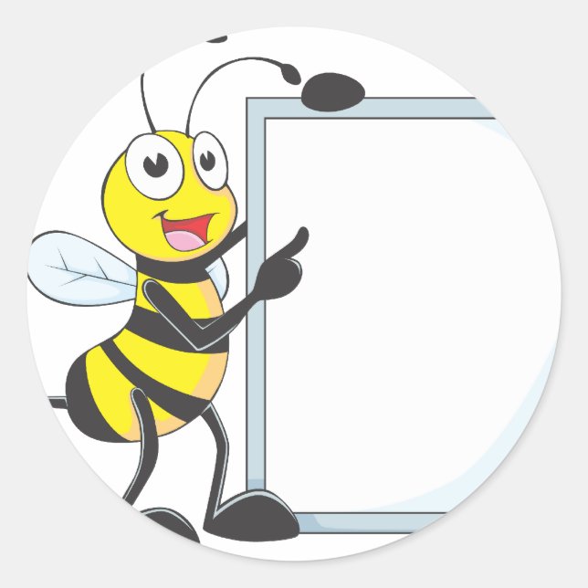 Sticker Rond Heureuse abeille (Devant)