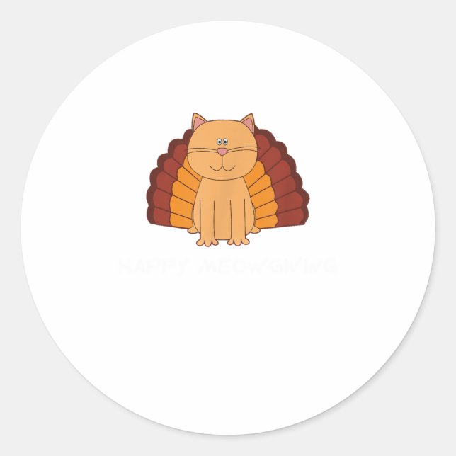 Sticker Rond HEUREUSE MEOW DONNER Drôle chat Turquie (Devant)