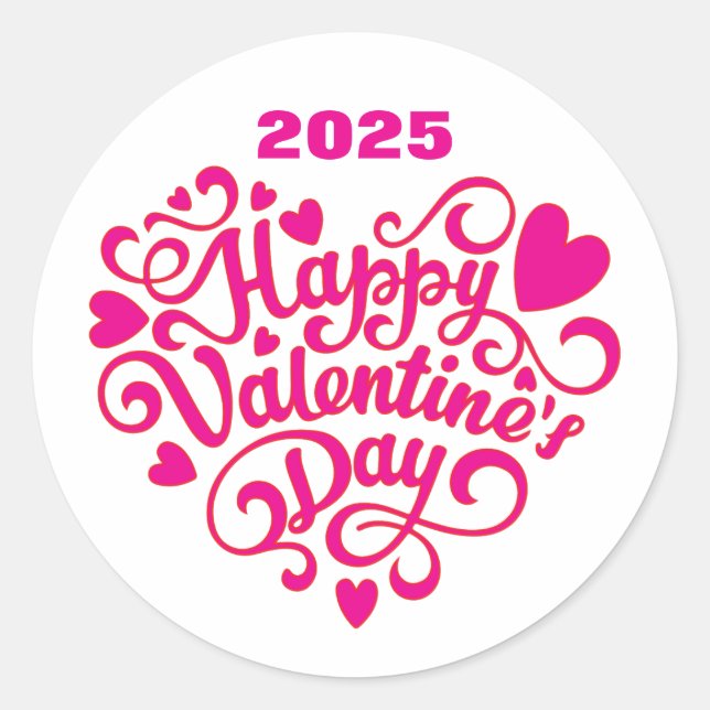 Sticker Rond Heureuse Sainte-Valentin (Devant)