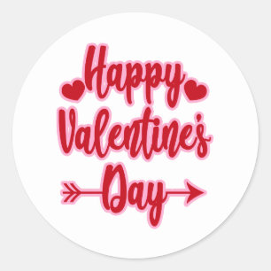 Sticker Rond Heureuse Sainte-Valentin