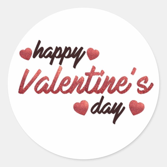 Sticker Rond Heureuse Sainte-Valentin (Devant)