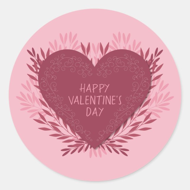 Sticker Rond Heureuse Sainte-Valentin (Devant)