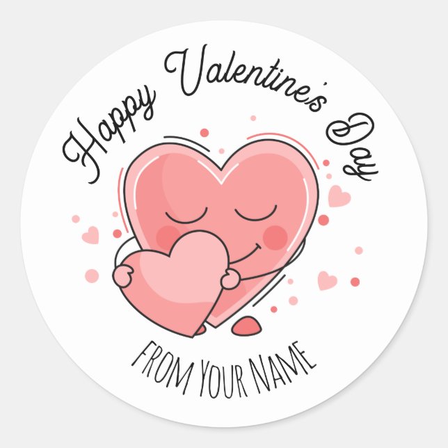 Sticker Rond Heureuse Sainte-Valentin (Devant)