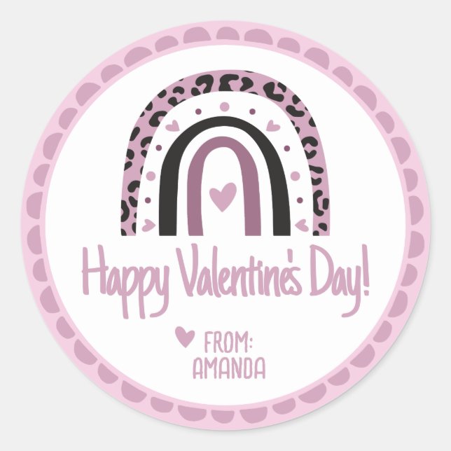 Sticker Rond Heureuse Sainte-Valentin Boho (Devant)