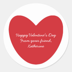Sticker Rond Heureuse Sainte-Valentin coeur enfants classe pers