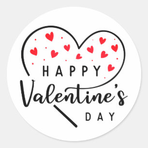 Sticker Rond Heureuse Sainte-Valentin de Red Heart