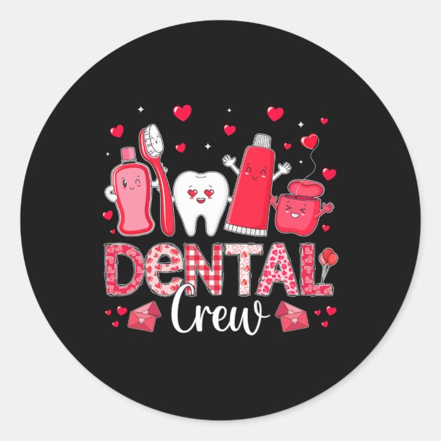 Sticker Rond Heureuse Sainte-Valentin Dental Crew Love Dental A (Devant)