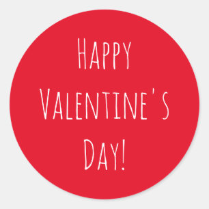 Sticker Rond Heureuse Sainte-Valentin rouge mignon