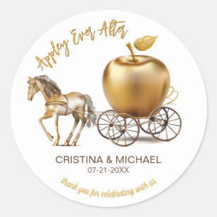 Sticker Rond Heureusement Jamais Après Caramel Apple Mariage Fa
