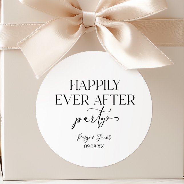 Sticker Rond Heureusement Jamais Après La Réception De Mariage  (Créateur téléchargé)